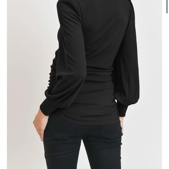 Hello Miz Maternity Top in Black - Picture 2 of 3